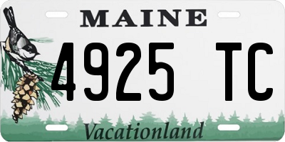 ME license plate 4925TC