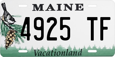 ME license plate 4925TF