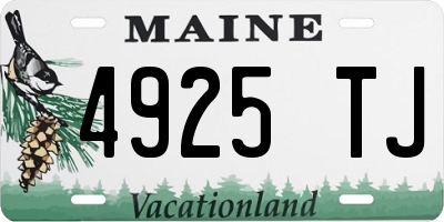 ME license plate 4925TJ