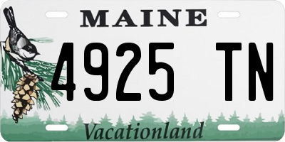 ME license plate 4925TN