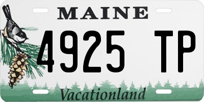 ME license plate 4925TP