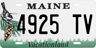 ME license plate 4925TV