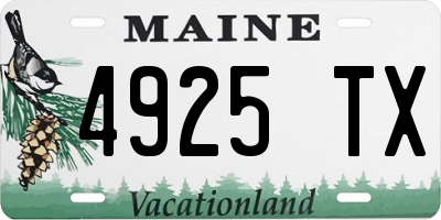 ME license plate 4925TX