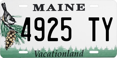 ME license plate 4925TY