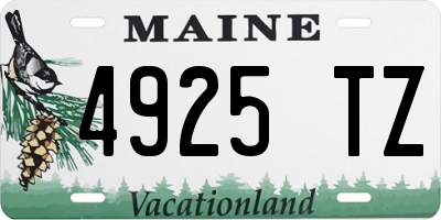 ME license plate 4925TZ