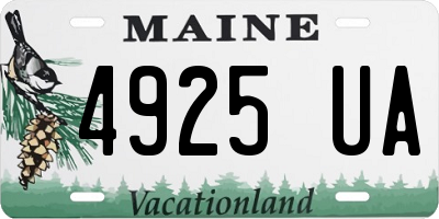 ME license plate 4925UA