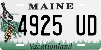ME license plate 4925UD