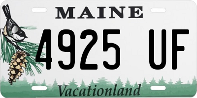 ME license plate 4925UF