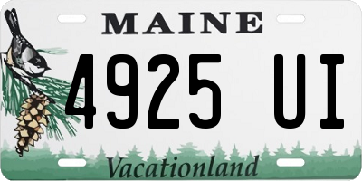 ME license plate 4925UI