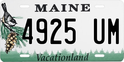 ME license plate 4925UM