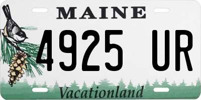 ME license plate 4925UR