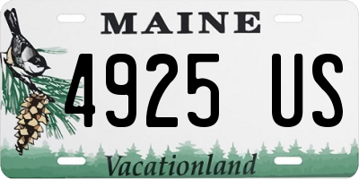 ME license plate 4925US