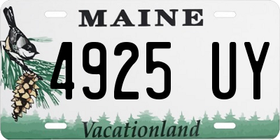 ME license plate 4925UY