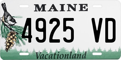 ME license plate 4925VD