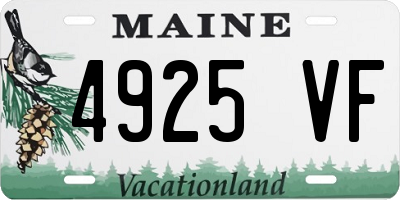 ME license plate 4925VF