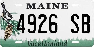ME license plate 4926SB