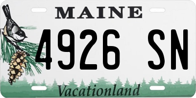 ME license plate 4926SN
