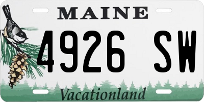ME license plate 4926SW