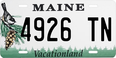 ME license plate 4926TN