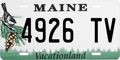 ME license plate 4926TV