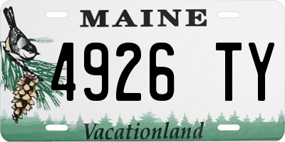ME license plate 4926TY