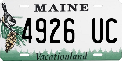 ME license plate 4926UC