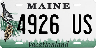 ME license plate 4926US