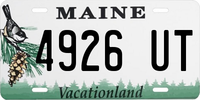 ME license plate 4926UT