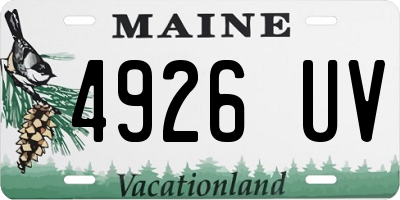 ME license plate 4926UV