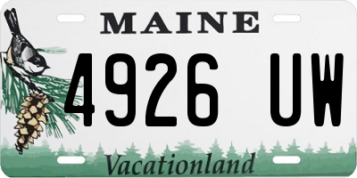 ME license plate 4926UW