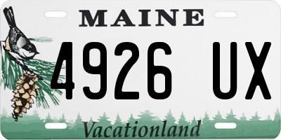 ME license plate 4926UX