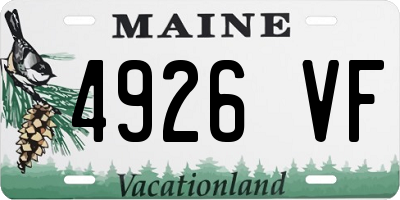 ME license plate 4926VF