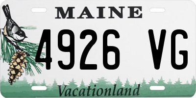 ME license plate 4926VG