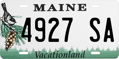 ME license plate 4927SA