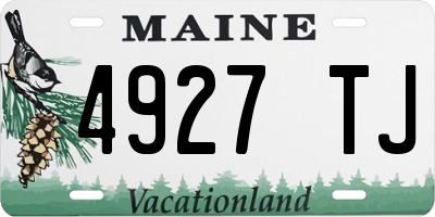 ME license plate 4927TJ