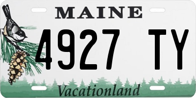 ME license plate 4927TY