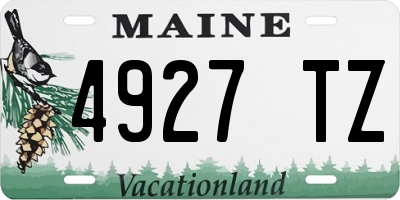 ME license plate 4927TZ