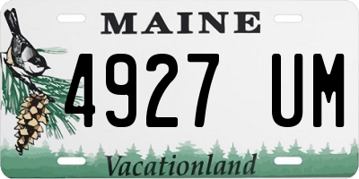 ME license plate 4927UM