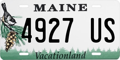 ME license plate 4927US
