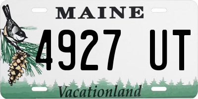 ME license plate 4927UT