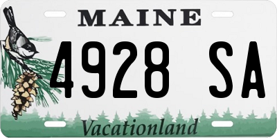 ME license plate 4928SA