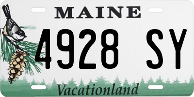 ME license plate 4928SY