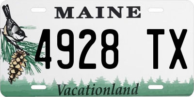 ME license plate 4928TX