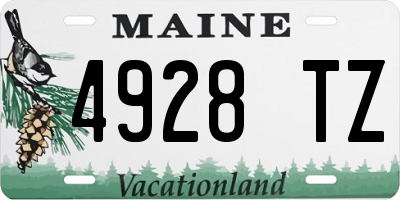 ME license plate 4928TZ