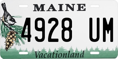 ME license plate 4928UM
