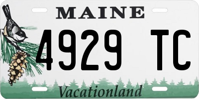 ME license plate 4929TC