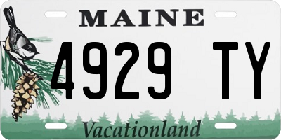 ME license plate 4929TY