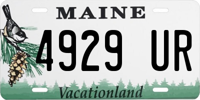 ME license plate 4929UR