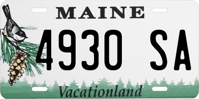 ME license plate 4930SA