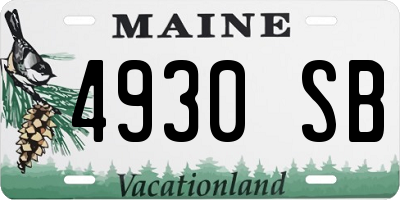 ME license plate 4930SB